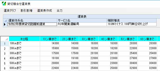 全国貨物自動車営業キロ程図、デジタル道路地図から距離運賃運賃を計算